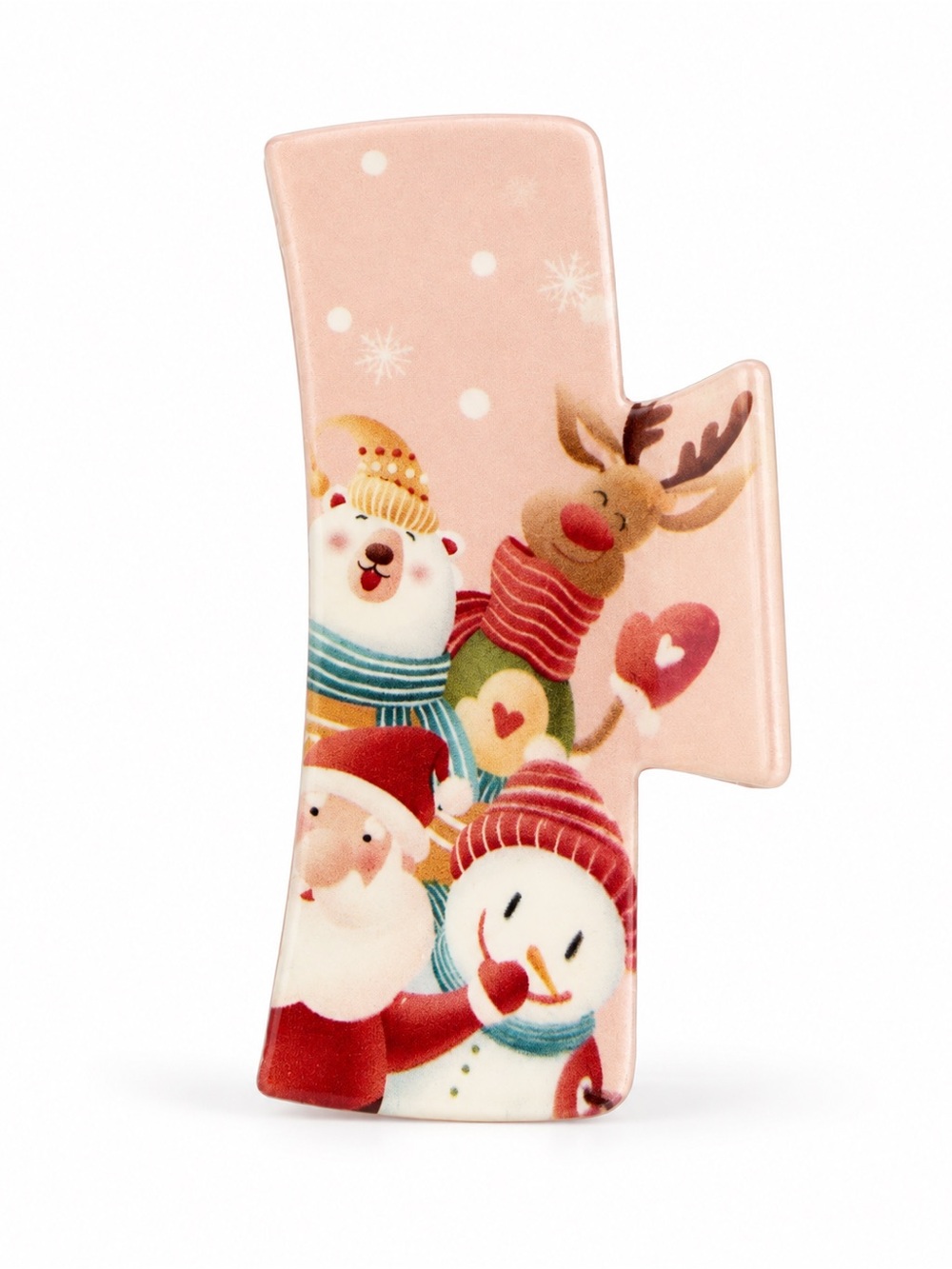 Santa Claus Snowman Polar Bear Reindeer Christmas Tree 4" Lobster Claw Hair Clip